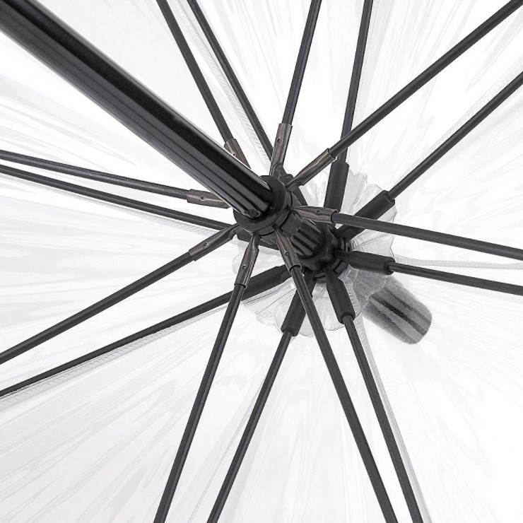 Fulton Birdcage Clear Dome Umbrella (Black)