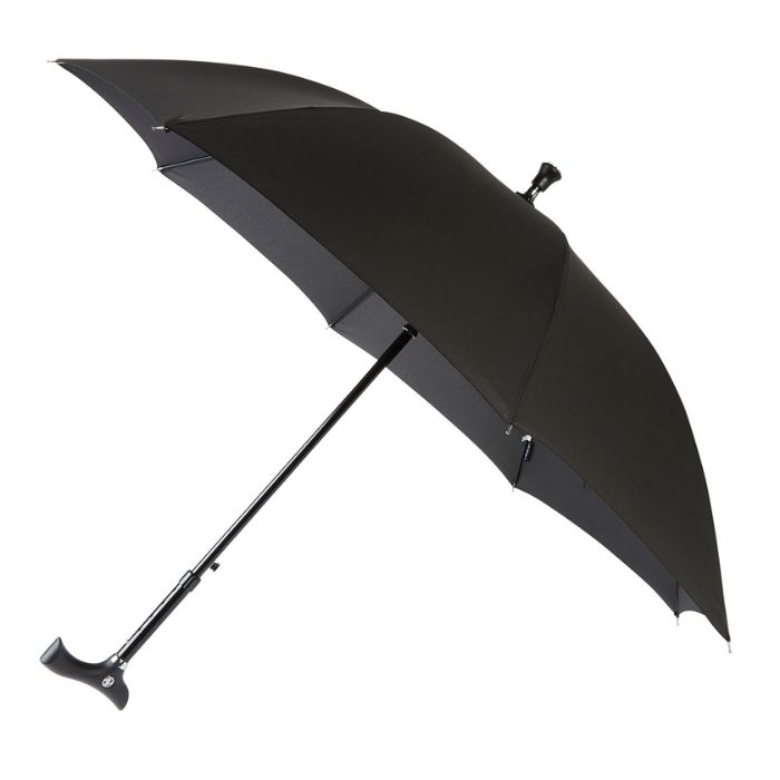 Crutch-Handle Black Adjustable Walking Stick Umbrella