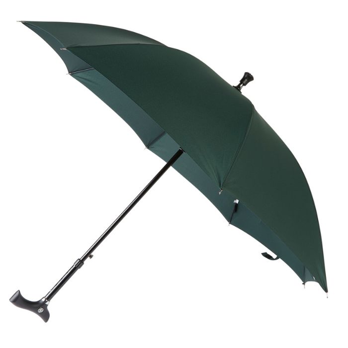 Crutch-Handle British Racing Green Adjustable Walking Stick Umbrella
