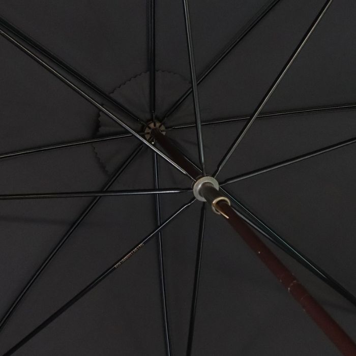 Fox Umbrellas GT1 Dark Grain Ash Crook Handle Black Walking Umbrella