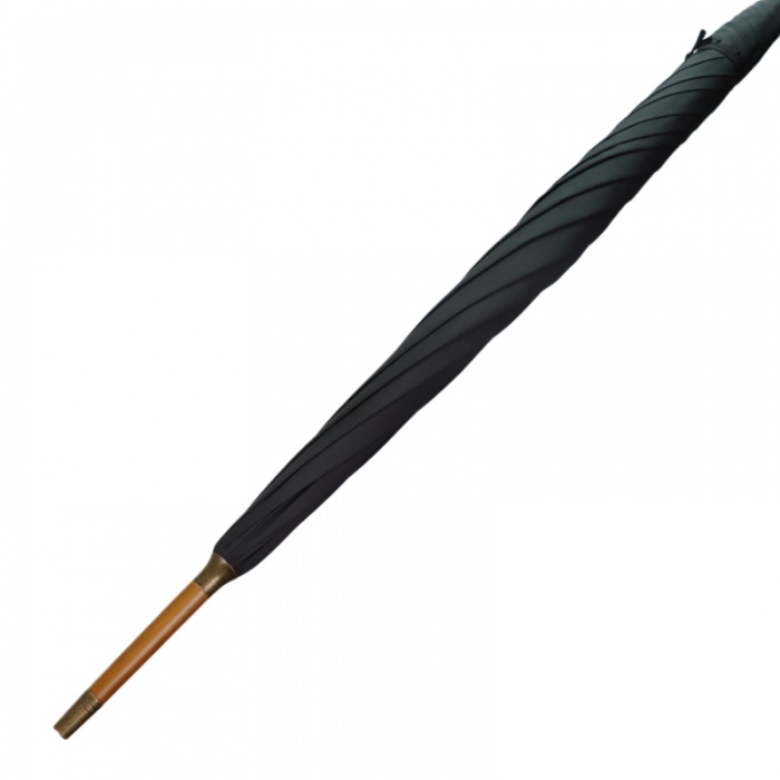 Fox Umbrellas GT9 Whangee (Bamboo) Crook Handle Black Walking Umbrella