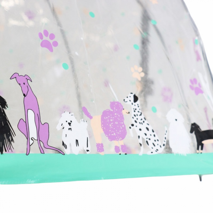 Fulton Birdcage Dog and Bone Ladies' Clear Dome Umbrella