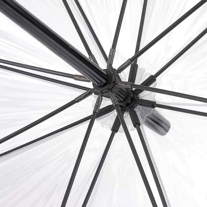 Fulton Birdcage Ladies' Clear Dome Umbrella With Black Border