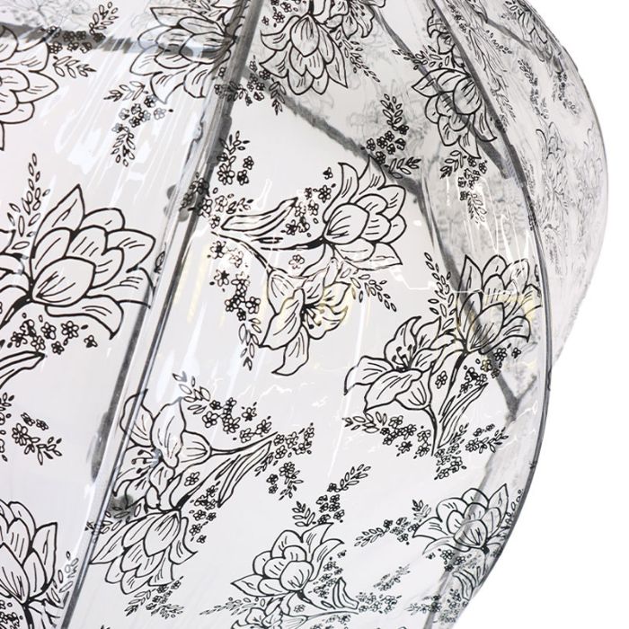 Fulton Birdcage Stencil Floral Ladies' Clear Dome Umbrella