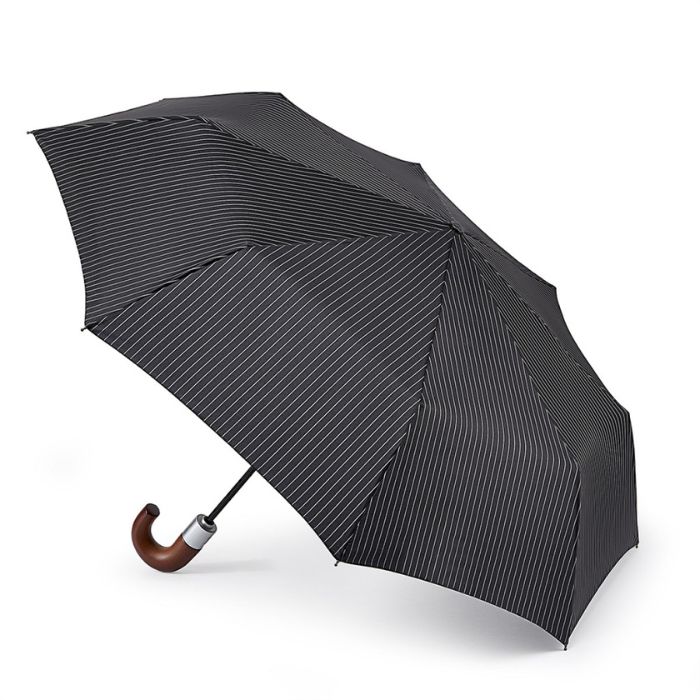 Fulton Chelsea City-Stripe Black Men's Auto Compact Umbrella