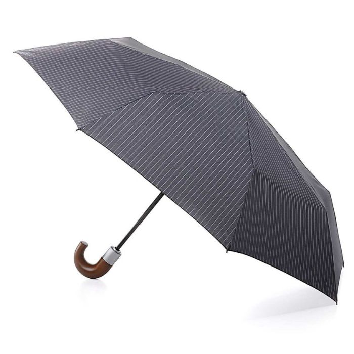 Fulton Chelsea City-Stripe Grey Men's Auto Compact Umbrella