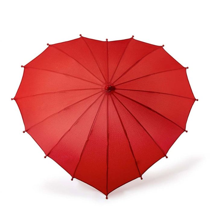 Fulton Junior Red Heart-Shaped Kids' Umbrella