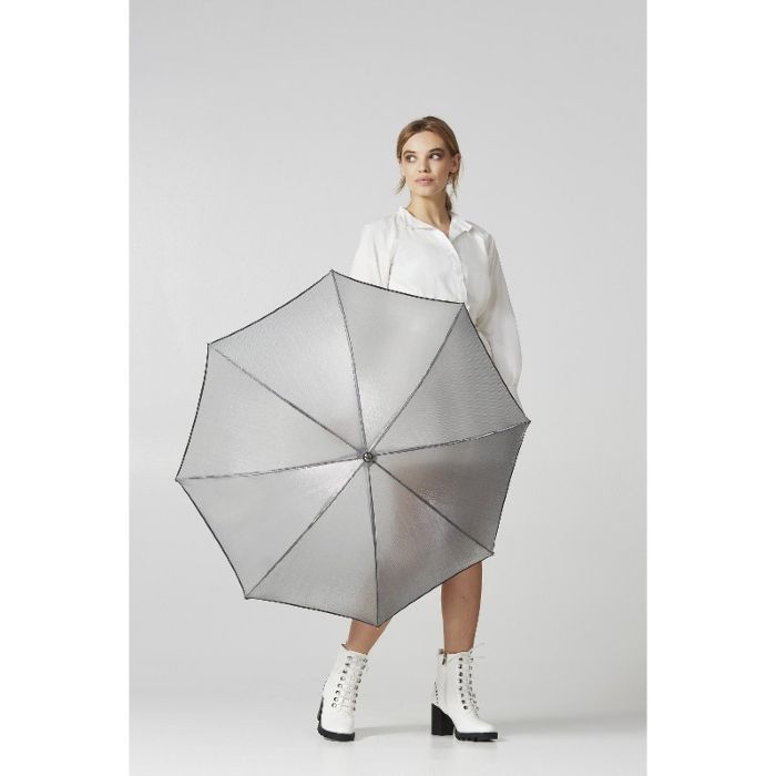 Fulton Kew Silver Iridescent Automatic Luxury Ladies Walking Umbrella