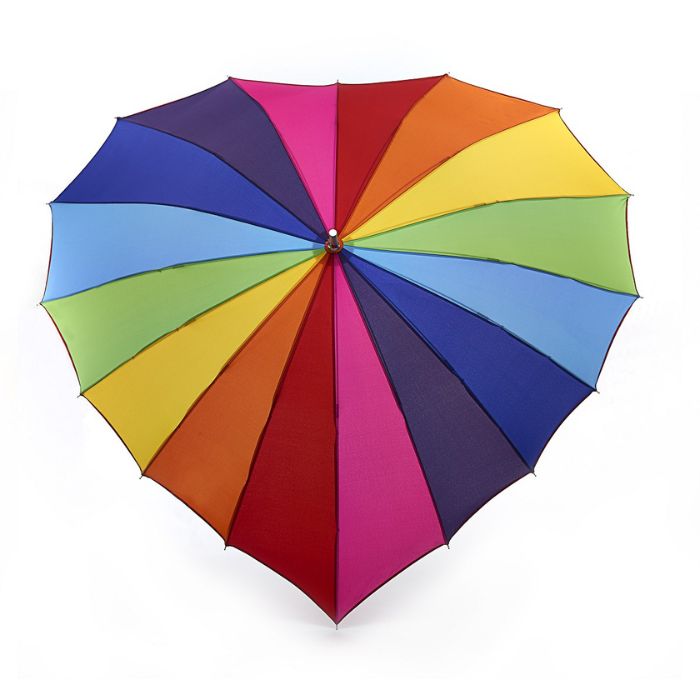 Fulton Ladies' Heart-Shaped Rainbow Umbrella