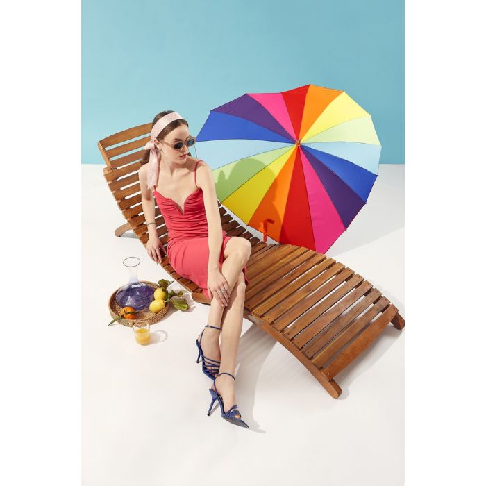 Fulton Ladies' Heart-Shaped Rainbow Umbrella