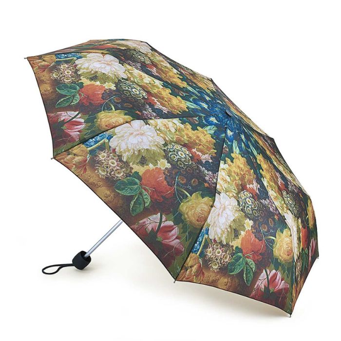 Fulton Minilite National Gallery Compact Foldable Umbrella ('Flowers in a Vase' by Van Brussel)