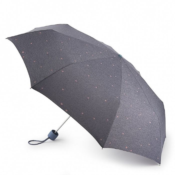 Fulton Superlite Denium Hearts Women's Compact Folding Umbrella