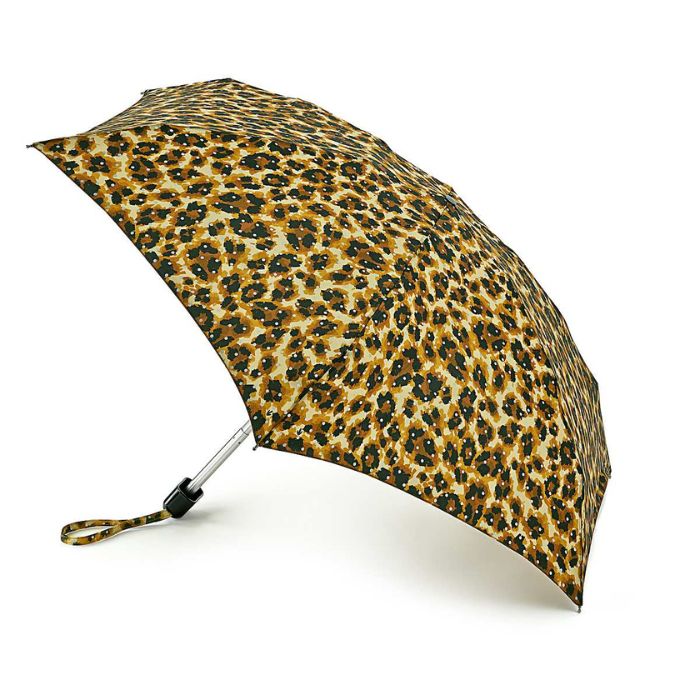 Fulton Tiny Bling Leopard Ultra-Compact Handbag Umbrella