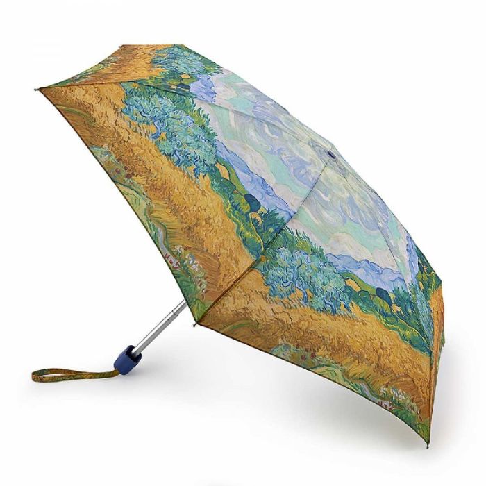 Fulton Tiny National Gallery Ultra-Compact Foldable Umbrella ('A Wheatfield, with Cypresses' by Van Gogh)