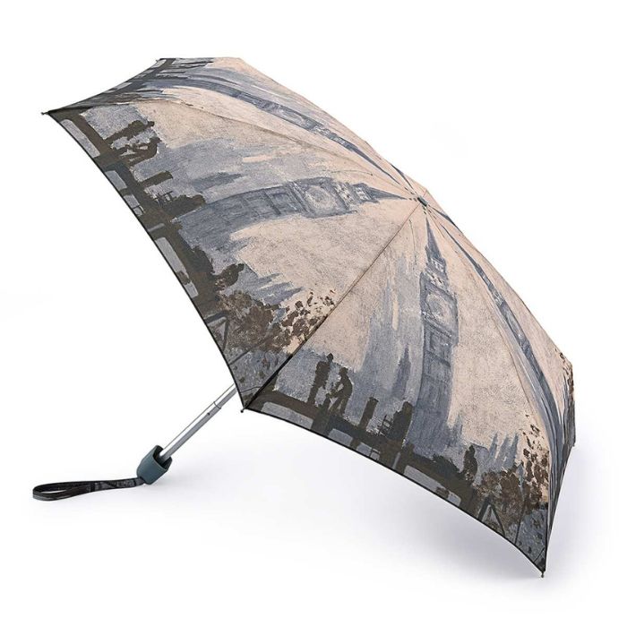 Fulton Tiny National Gallery Ultra-Compact Foldable Umbrella ('Thames Below Westminster' by Claude Monet)