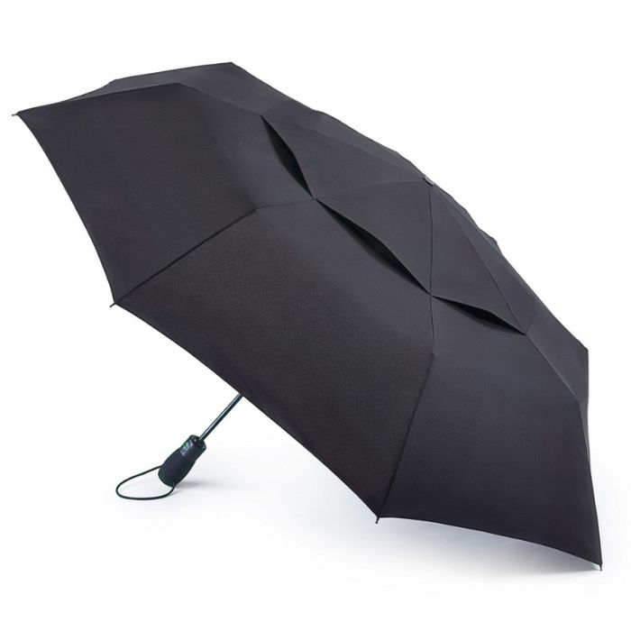 Fulton Tornado Black Auto-Compact High-Performance Vented Umbrella
