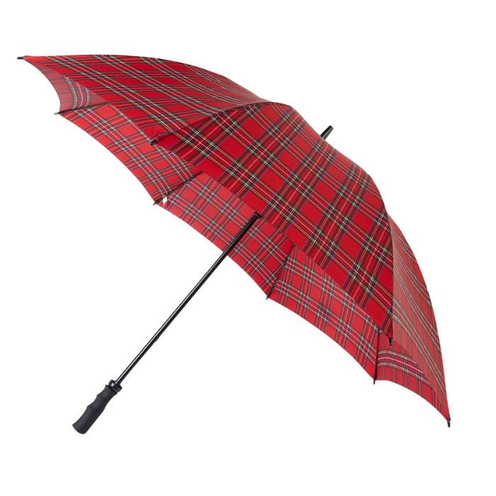 Large Windproof Red Royal Stewart Tartan Golf Umbrella