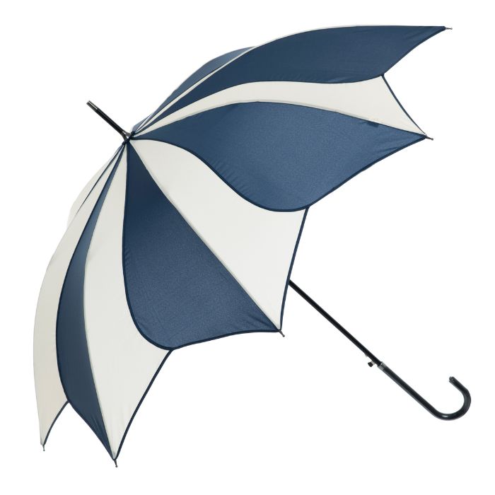 Soake Everyday Swirl Automatic Walking Umbrella (Cream/Navy)