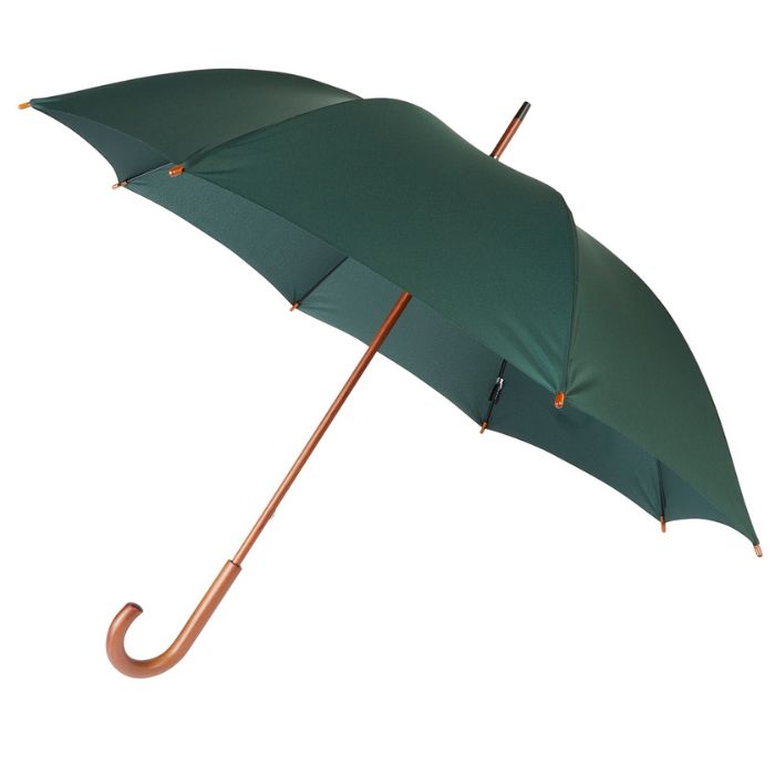 Wooden Crook Handle British Racing Green Walking Umbrella
