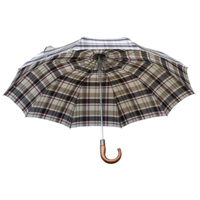 Wooden Crook Handle Automatic Check Umbrella