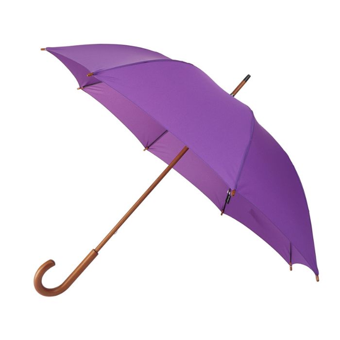 Wooden Crook Handle Purple Walking Umbrella