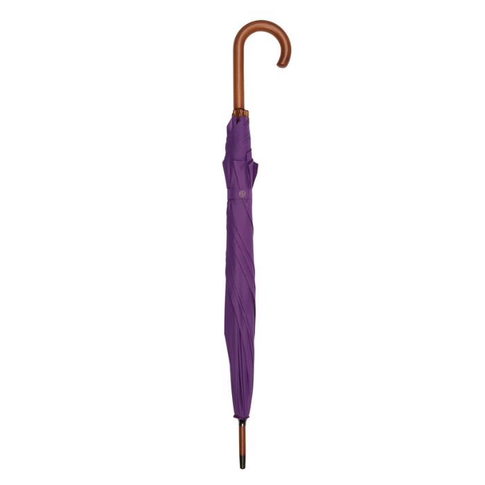 Wooden Crook Handle Purple Walking Umbrella