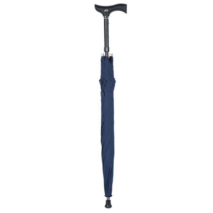 Crutch-Handle Dark Blue Adjustable Walking Stick Umbrella