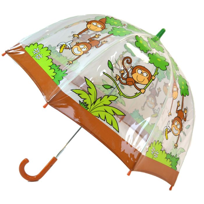 Soake Bugzz Kids' Clear Dome Monkey Umbrella