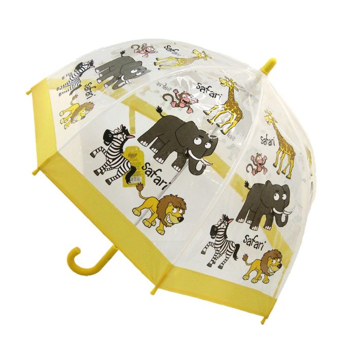 Soake Bugzz Kids' Clear Dome Safari Animals Umbrella