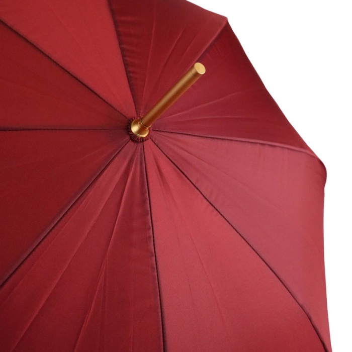 Ladies' Burgundy Umbrella with Bamboo Crook Handle