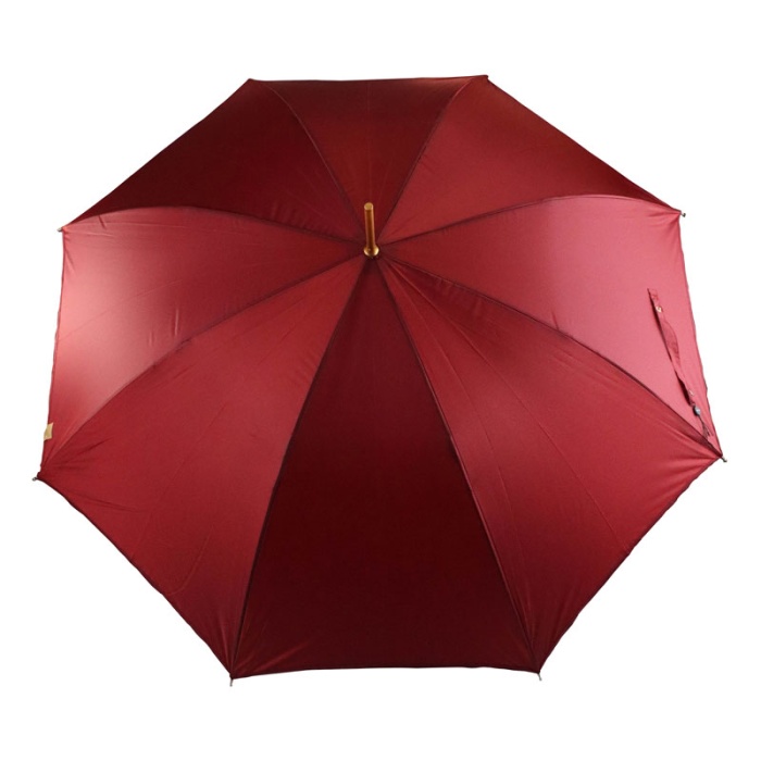 Ladies' Burgundy Umbrella with Bamboo Crook Handle