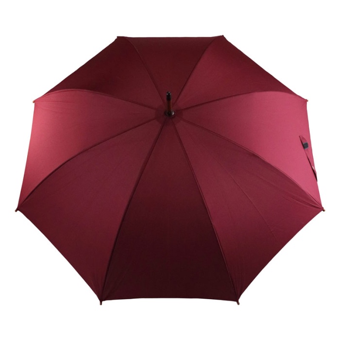 Wooden Crook Handle Rich Burgundy Walking Umbrella