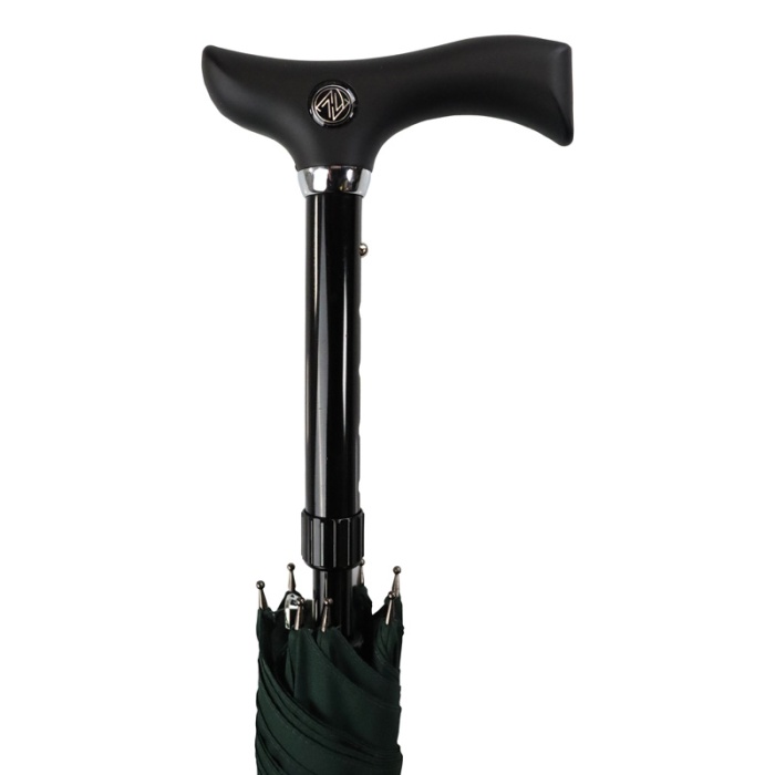 Crutch-Handle British Racing Green Adjustable Walking Stick Umbrella