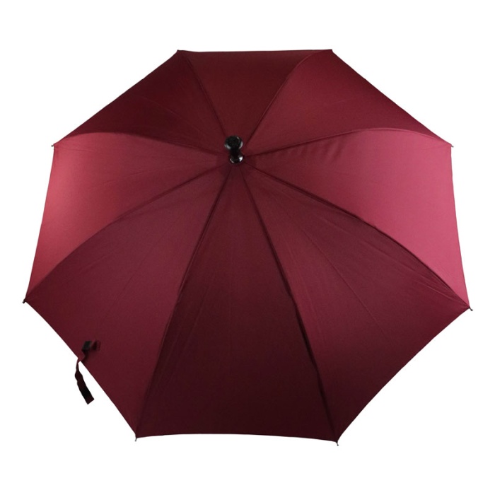 Crutch-Handle Rich Burgundy Adjustable Walking Stick Umbrella