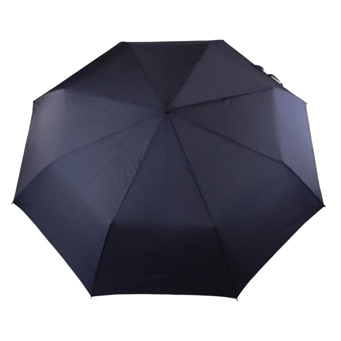 Fulton Hackney Navy Gingham Gents' Wind-Resistant Compact Umbrella