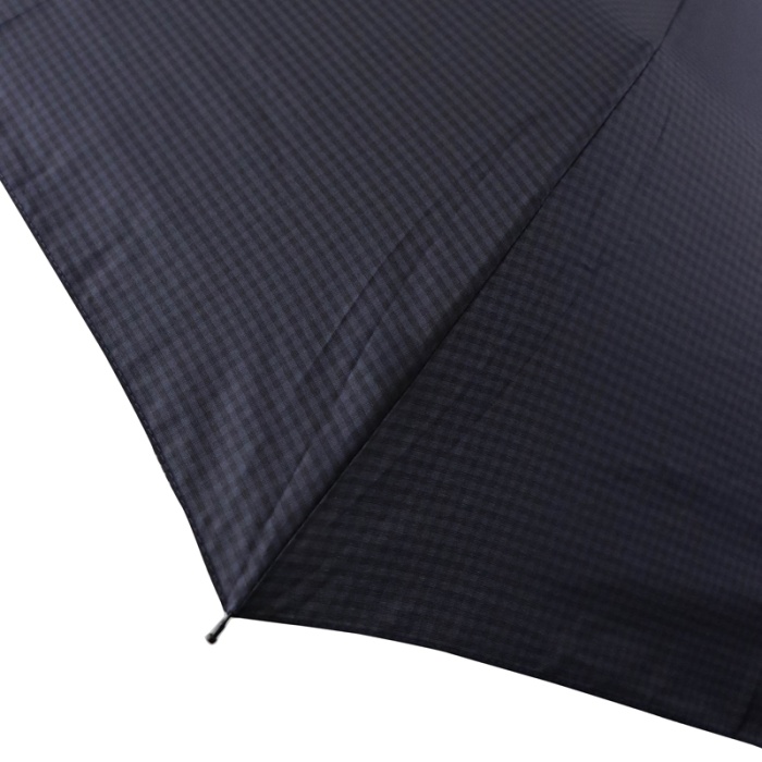 Fulton Hackney Navy Gingham Gents' Wind-Resistant Compact Umbrella