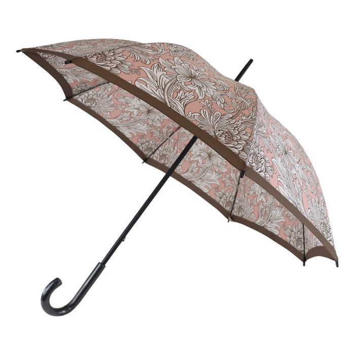 Fulton Kensington-2 Morris and Co. UV Walking Umbrella (Cochineal Pink Chrysanthemum)