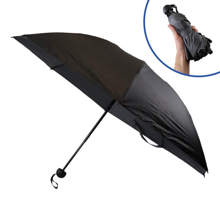 Fulton Mini Invertor Black and Charcoal Ladies' Compact Inverted Umbrella