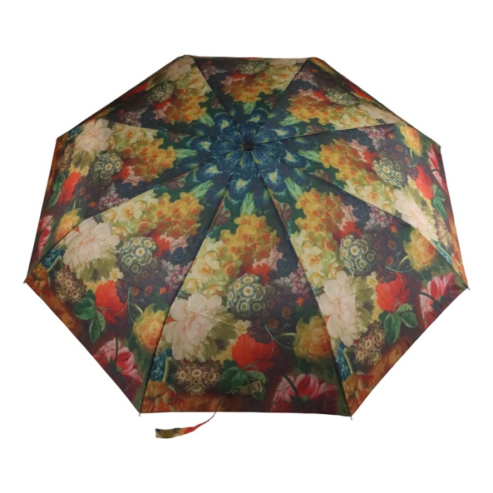 Fulton Minilite National Gallery Compact Foldable Umbrella ('Flowers in a Vase' by Van Brussel)