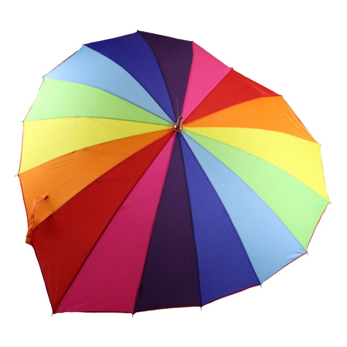 Fulton Ladies' Heart-Shaped Rainbow Umbrella