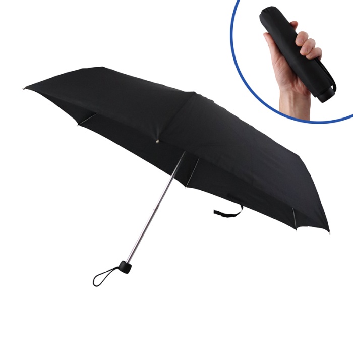 Fulton Superslim Black Women's Lightweight Folding Umbrella