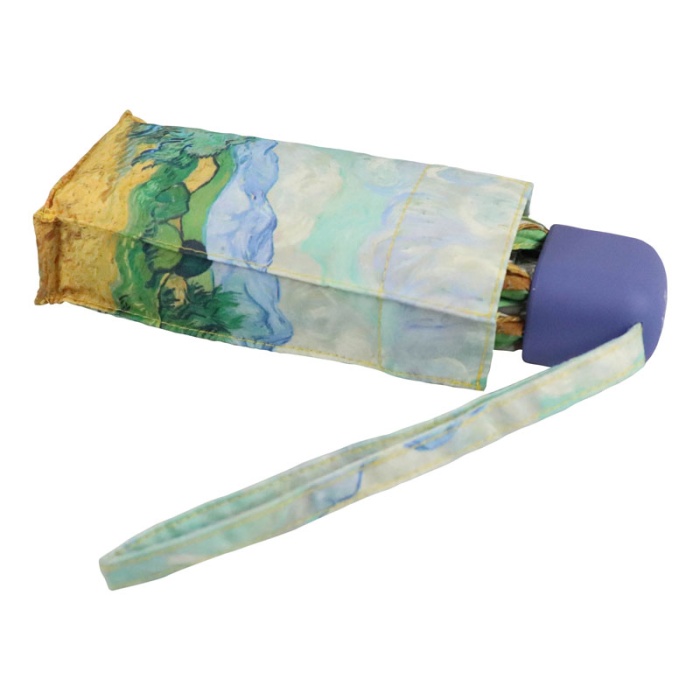 Fulton Tiny National Gallery Ultra-Compact Foldable Umbrella ('A Wheatfield, with Cypresses' by Van Gogh)