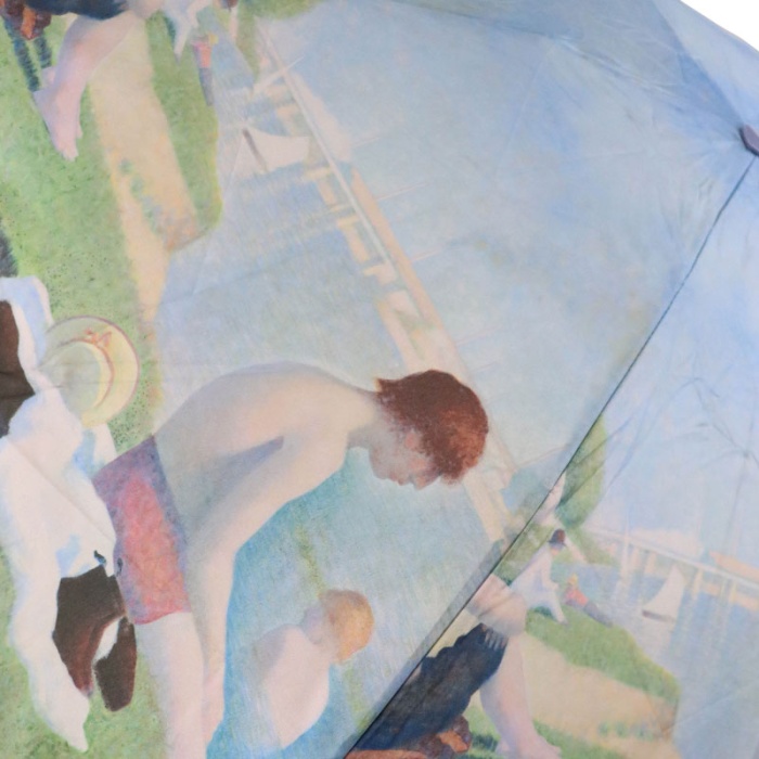 Fulton Tiny National Gallery Ultra-Compact Foldable Umbrella ('Bathers at Asnieres' by Georges Seurat)