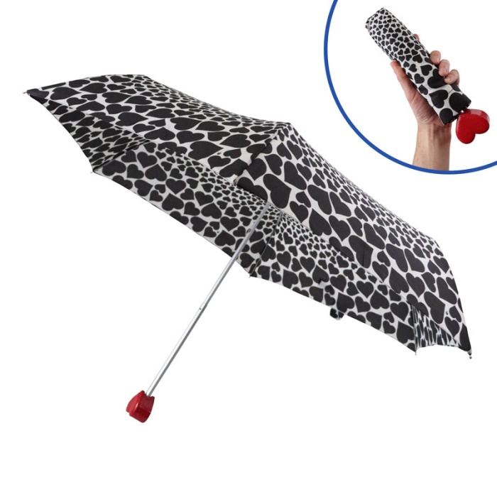 Fulton Curio UV Folding Falling Hearts Umbrella