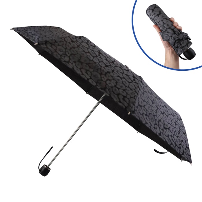 Fulton Diamond Collection 'The Marquise' Lady's Folding Umbrella (Leopard)