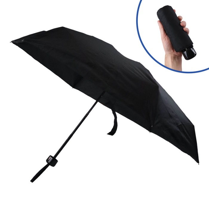 Fulton Soho Black Women's Lightweight Telescopic Folding Umbrella