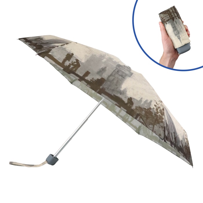 Fulton Tiny National Gallery Ultra-Compact Foldable Umbrella ('Thames Below Westminster' by Claude Monet)