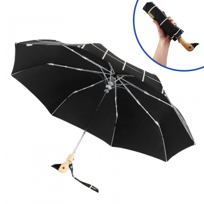 Original Duckhead Black Grid Eco-Friendly Duck Handle Umbrella