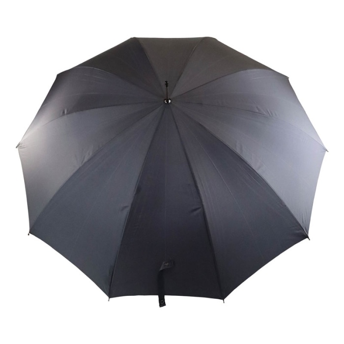 Gents' Silver Tipped Grey Umbrella with Bamboo Crook Handle